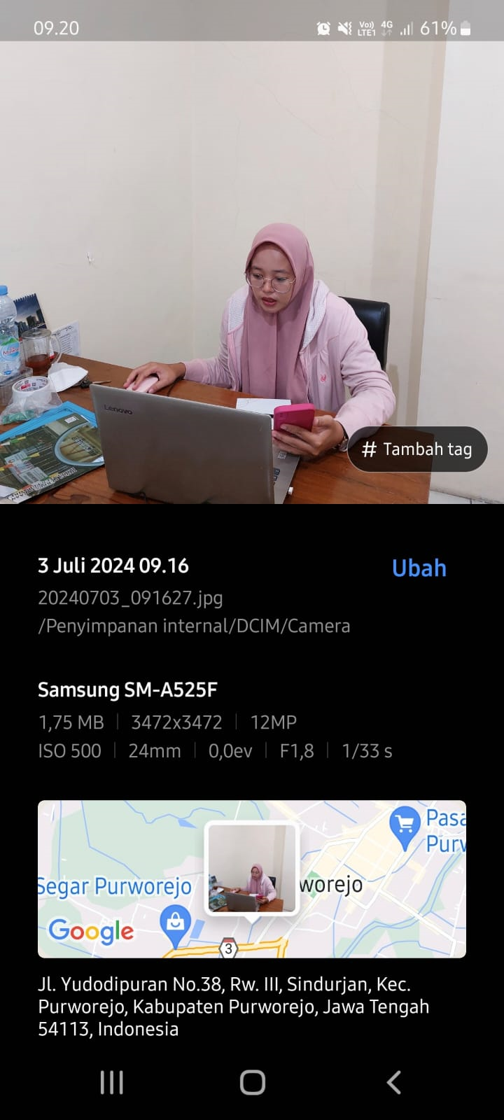 Arsiparis Dinpusip Ikuti Zoom Meeting Paparan MTLH Kearsipan di Kec. Kemiri