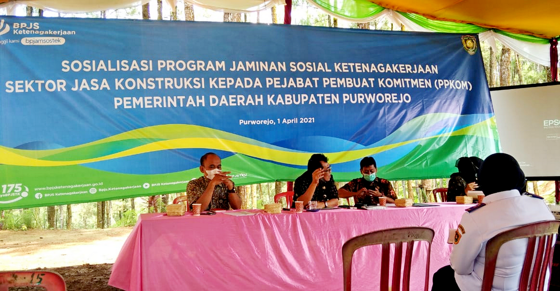 Sosialisasi Program Jaminan Sosial Ketenagakerjaan Sektor Jasa Konstruksi Kepada Pejabat Pembuat Komitmen (PPKOM) Pemda Kabupaten Purworejo