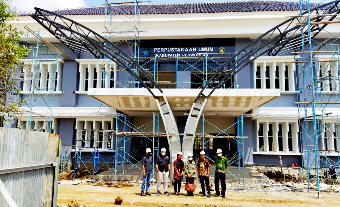 Rapat Evaluasi ke-8 dan Monitoring Pembangunan Gedung Layanan Perpustakaan Umum Kabupaten Purworejo